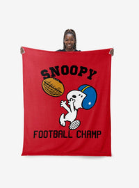 Manta Peanuts Snoopy Football de tacto sedoso
