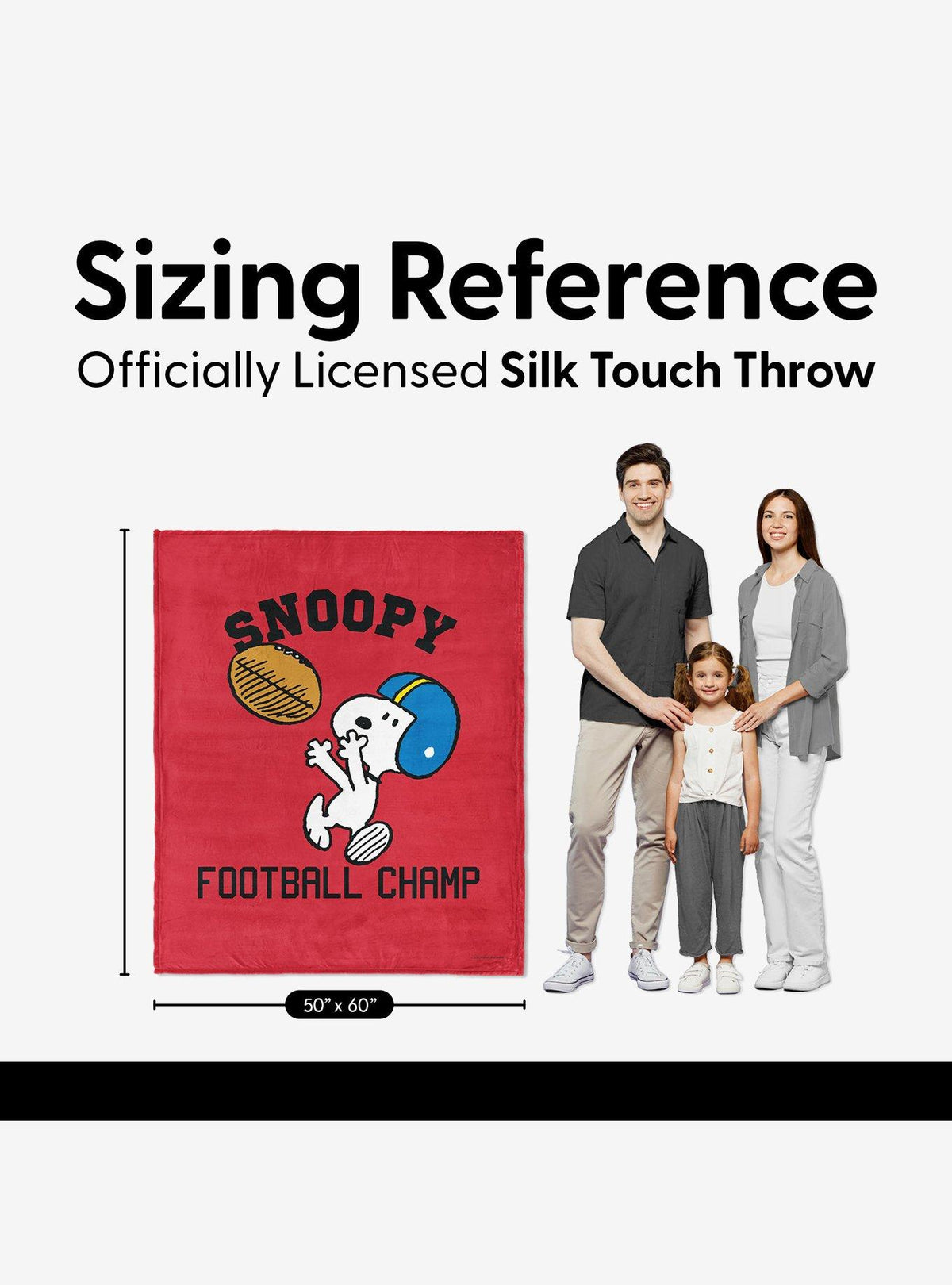 Manta Peanuts Snoopy Football de tacto sedoso