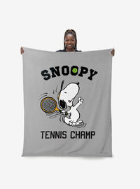 Manta Peanuts Snoopy Tennis de tacto sedoso
