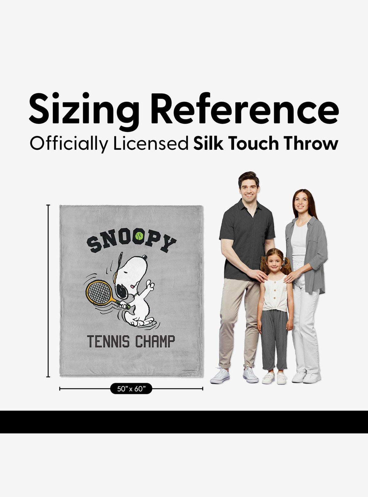 Manta Peanuts Snoopy Tennis de tacto sedoso