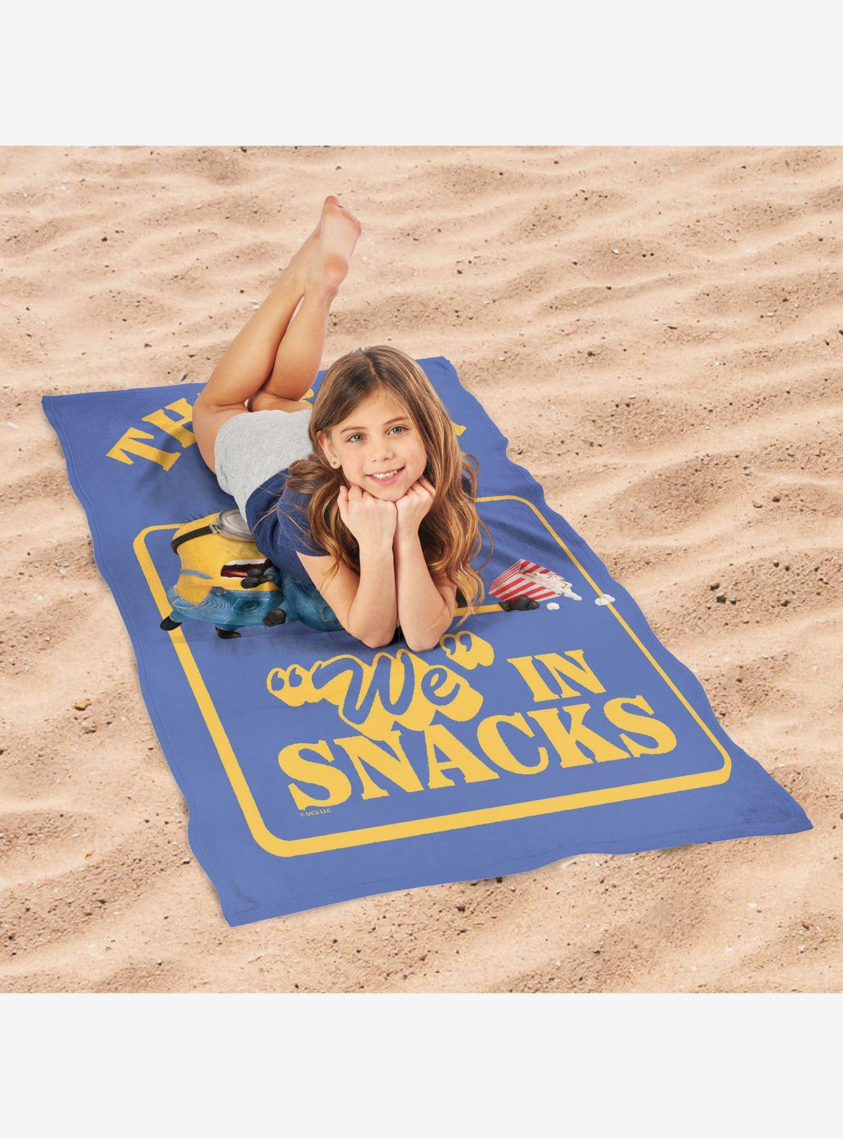 Toalla de playa Minions «No hay nosotros sin snacks»