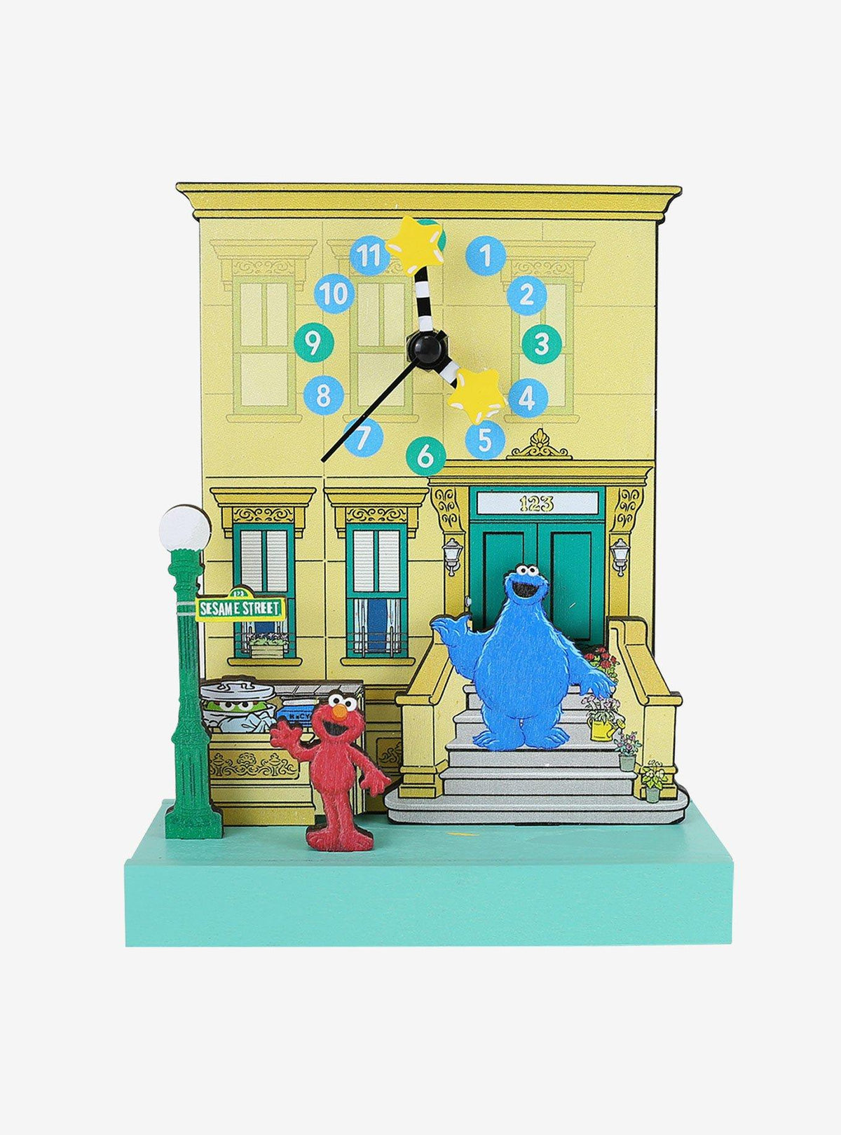 Reloj de escritorio de Sesame Street con Elmo y Cookie Monster