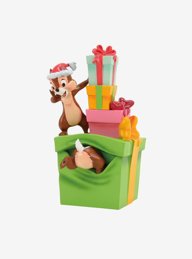Figura Chip y Dale con regalos navideños