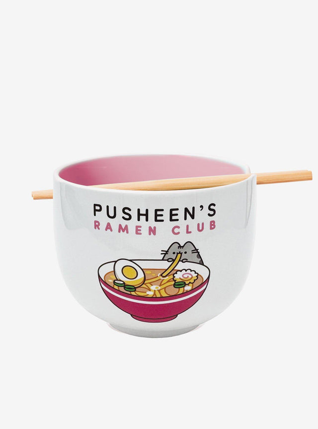 Pusheen: tazón de ramen con palillos