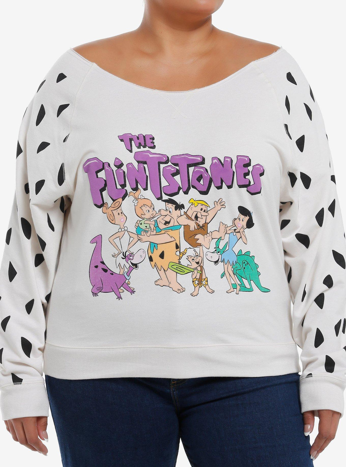 Polerón The Flintstones con hombros descubiertos