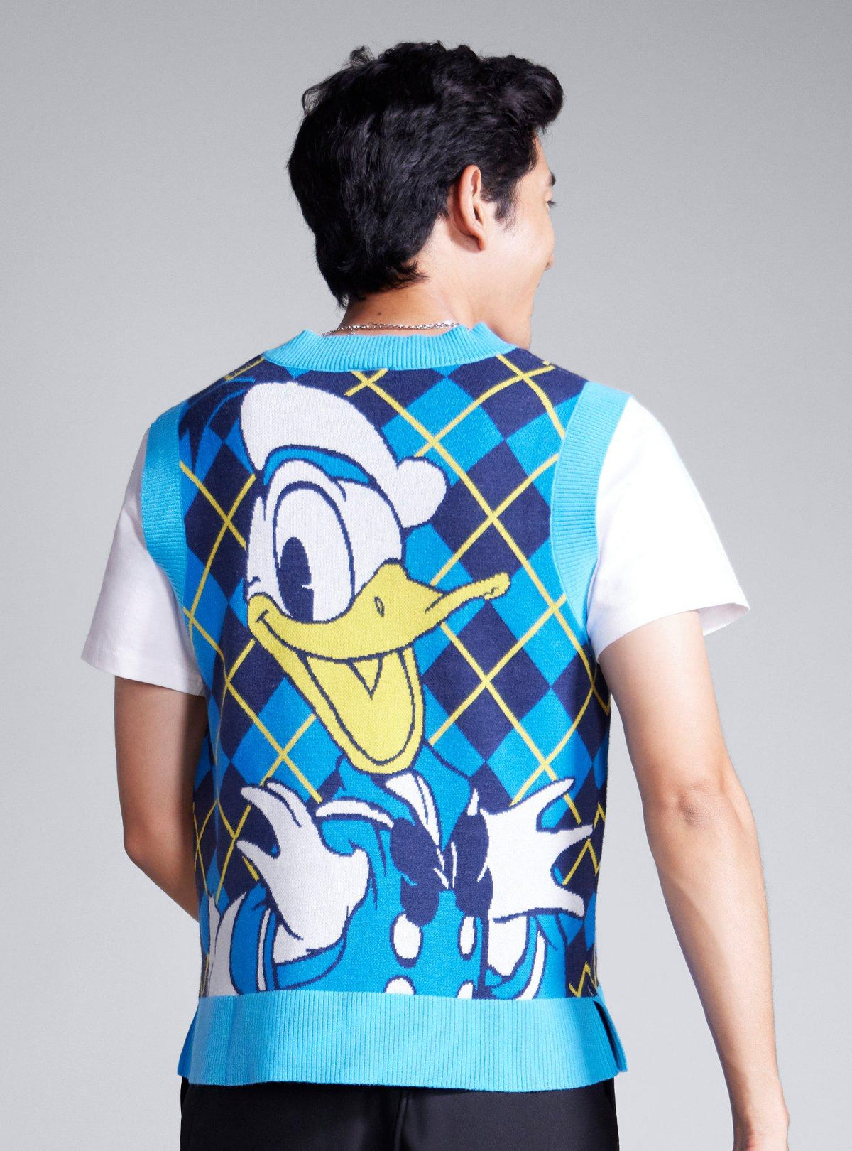 Disney Donald Duck: chaleco tejido argyle