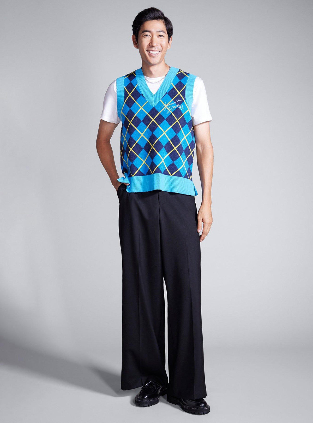 Disney Donald Duck: chaleco tejido argyle
