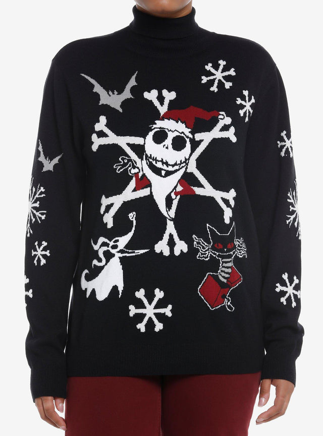Polerón tejido Jack Skellington con copos de nieve