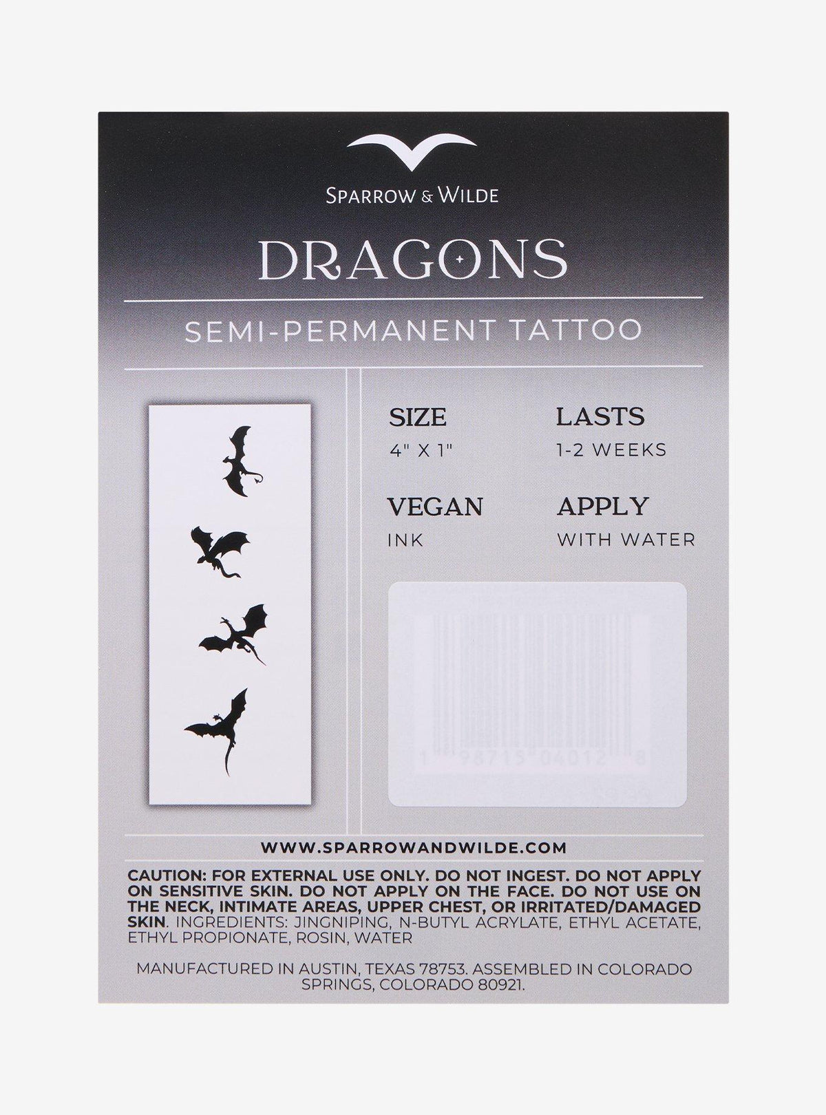 Tatuaje semipermanente de dragones Fourth Wing