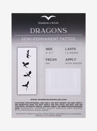 Tatuaje semipermanente de dragones Fourth Wing
