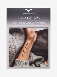Tatuaje semipermanente de dragones Fourth Wing