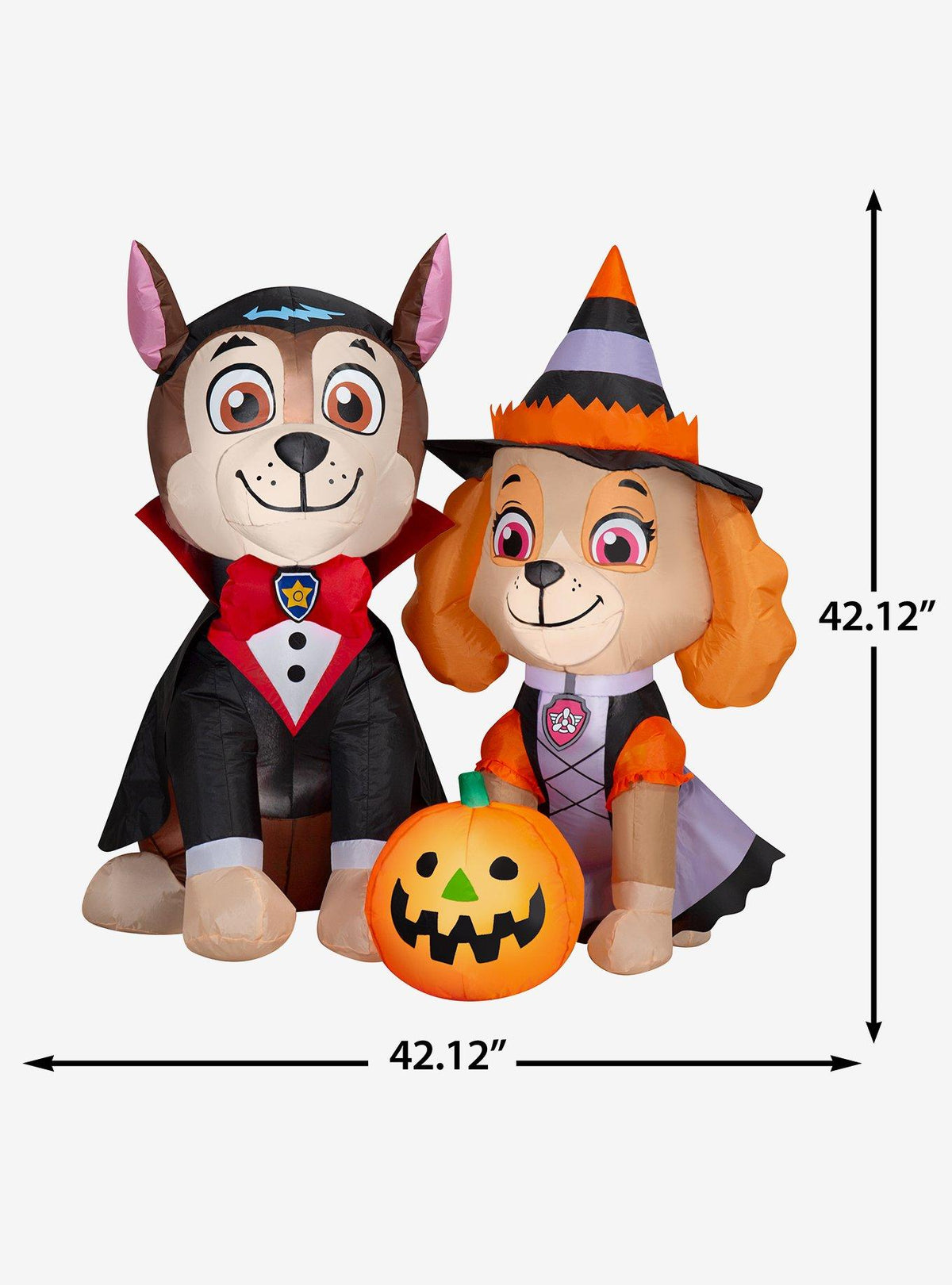 Escena inflable de Paw Patrol: Chase vampiro y Skye bruja