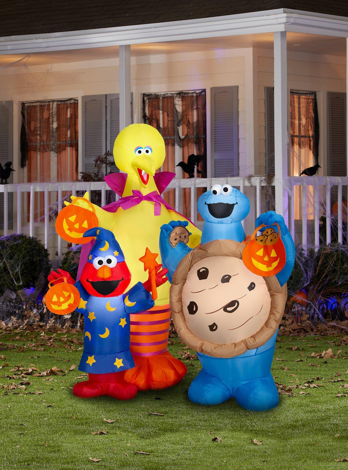 Escena inflable de Sesame Street con Elmo y sus amigos