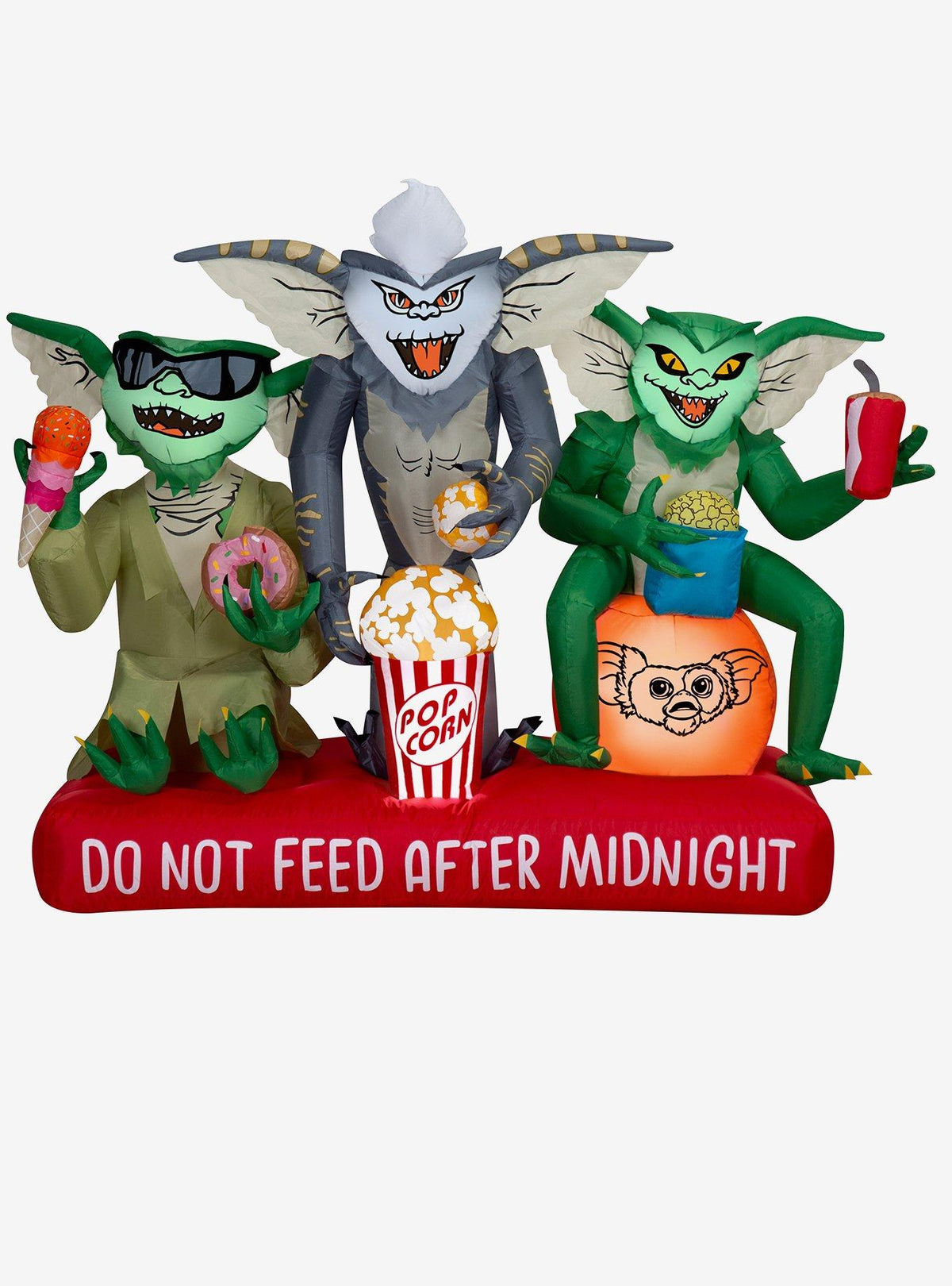 Escena inflable de Gremlins con snacks de cine