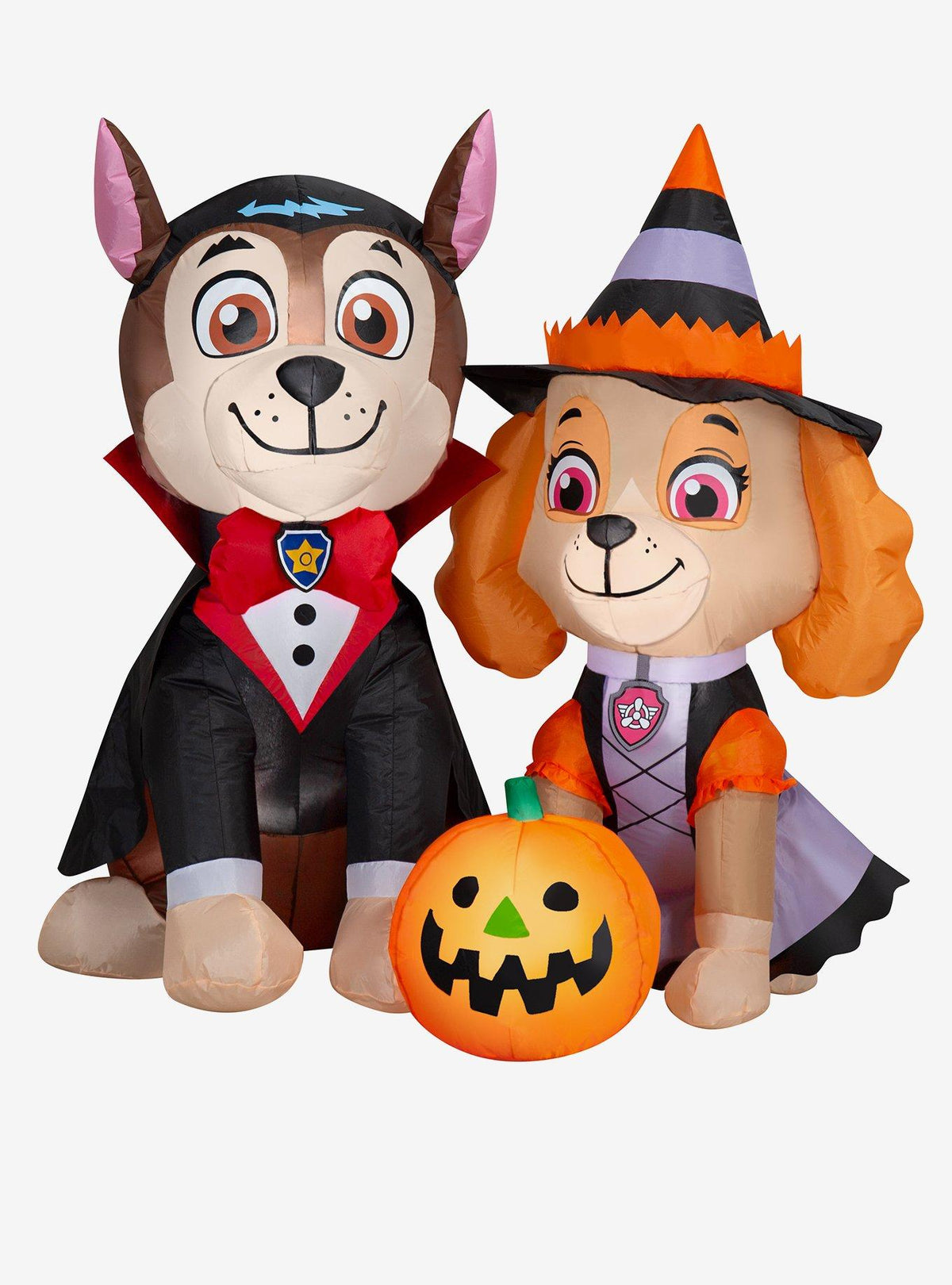 Escena inflable de Halloween de Paw Patrol con Chase y Skye