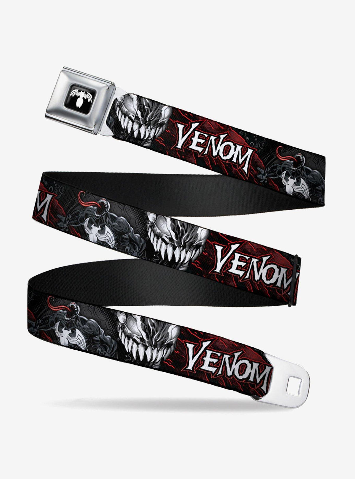 Cinturón juvenil Marvel Venom con hebilla tipo cinturón de seguridad