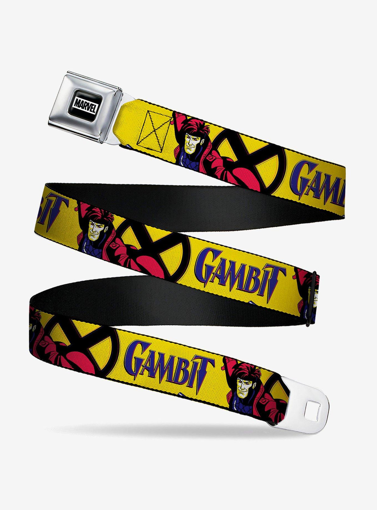 Cinturón Marvel X-Men Gambit con hebilla tipo cinturón de seguridad