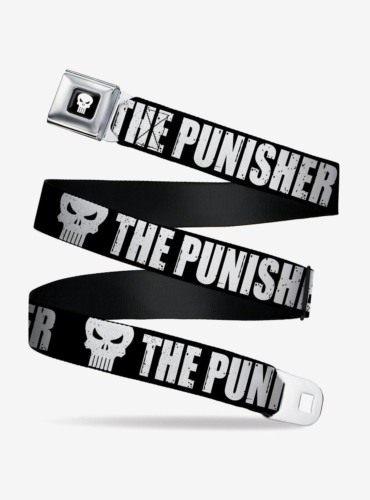 Cinturón Marvel The Punisher con hebilla tipo cinturón de seguridad