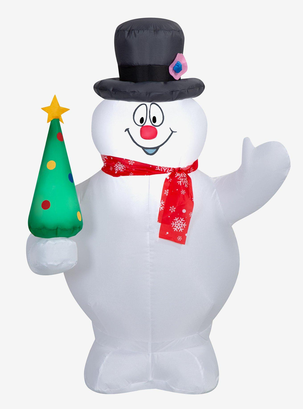 Frosty the Snowman inflable con árbol y bufanda
