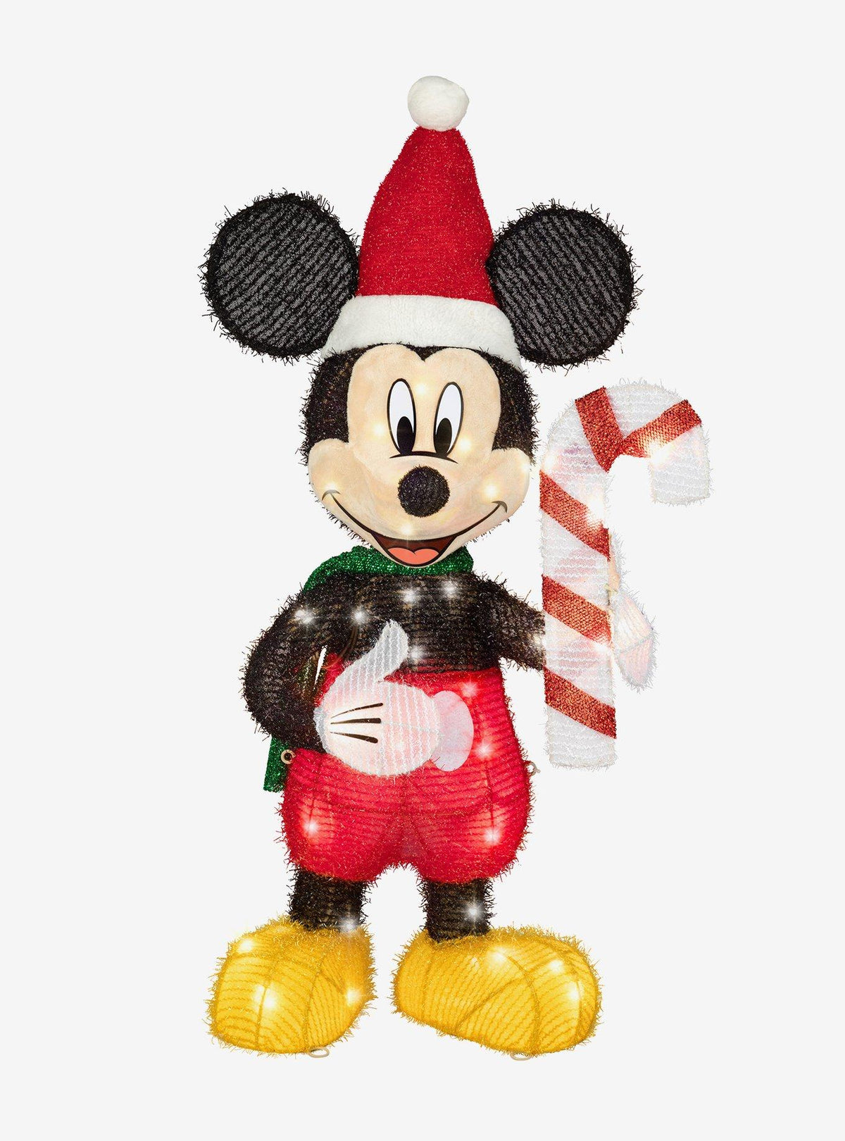 Escultura 3D iluminada de Mickey Mouse con bastón de caramelo