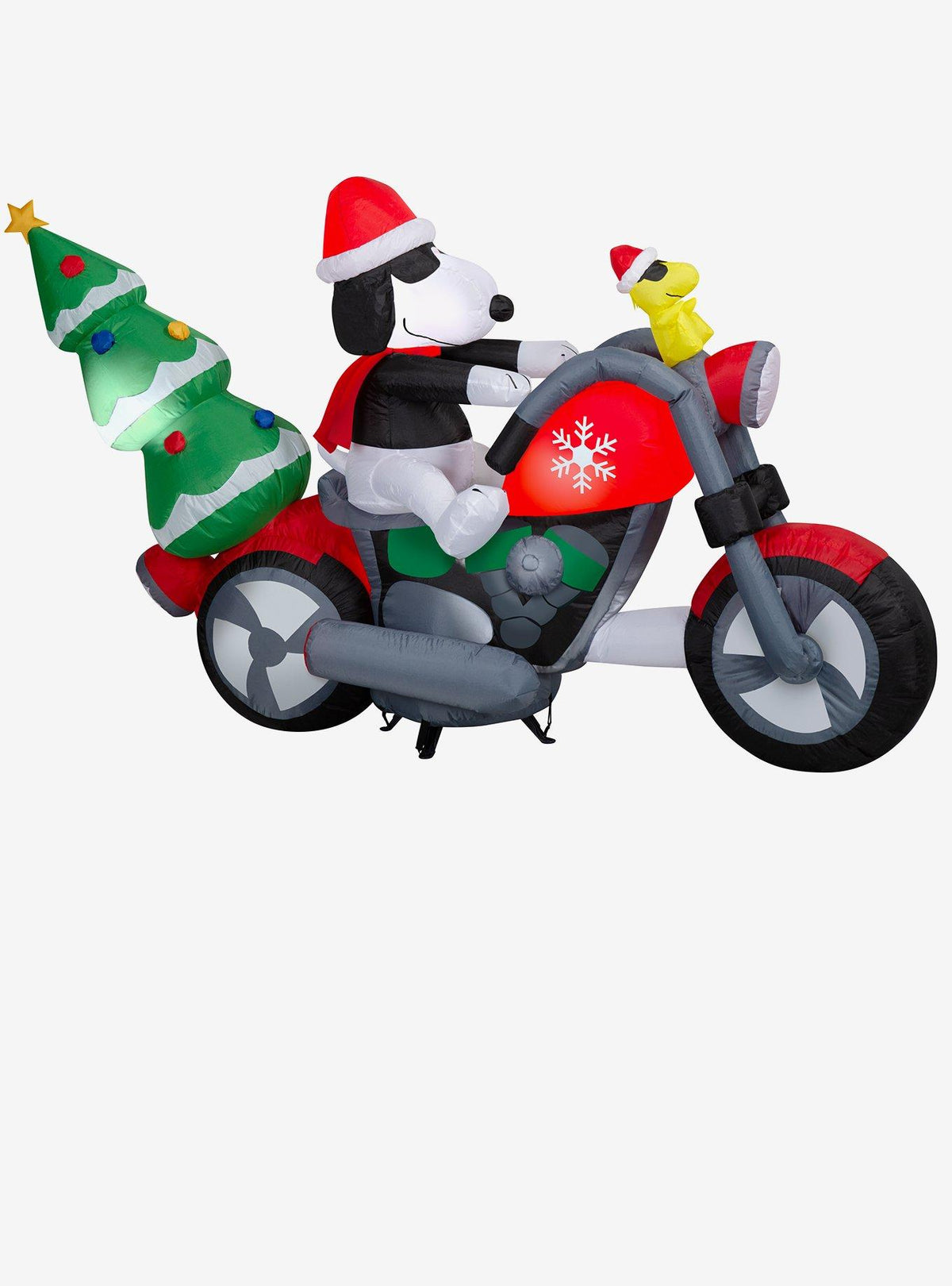 Snoopy y Woodstock en moto: decoración inflable LED