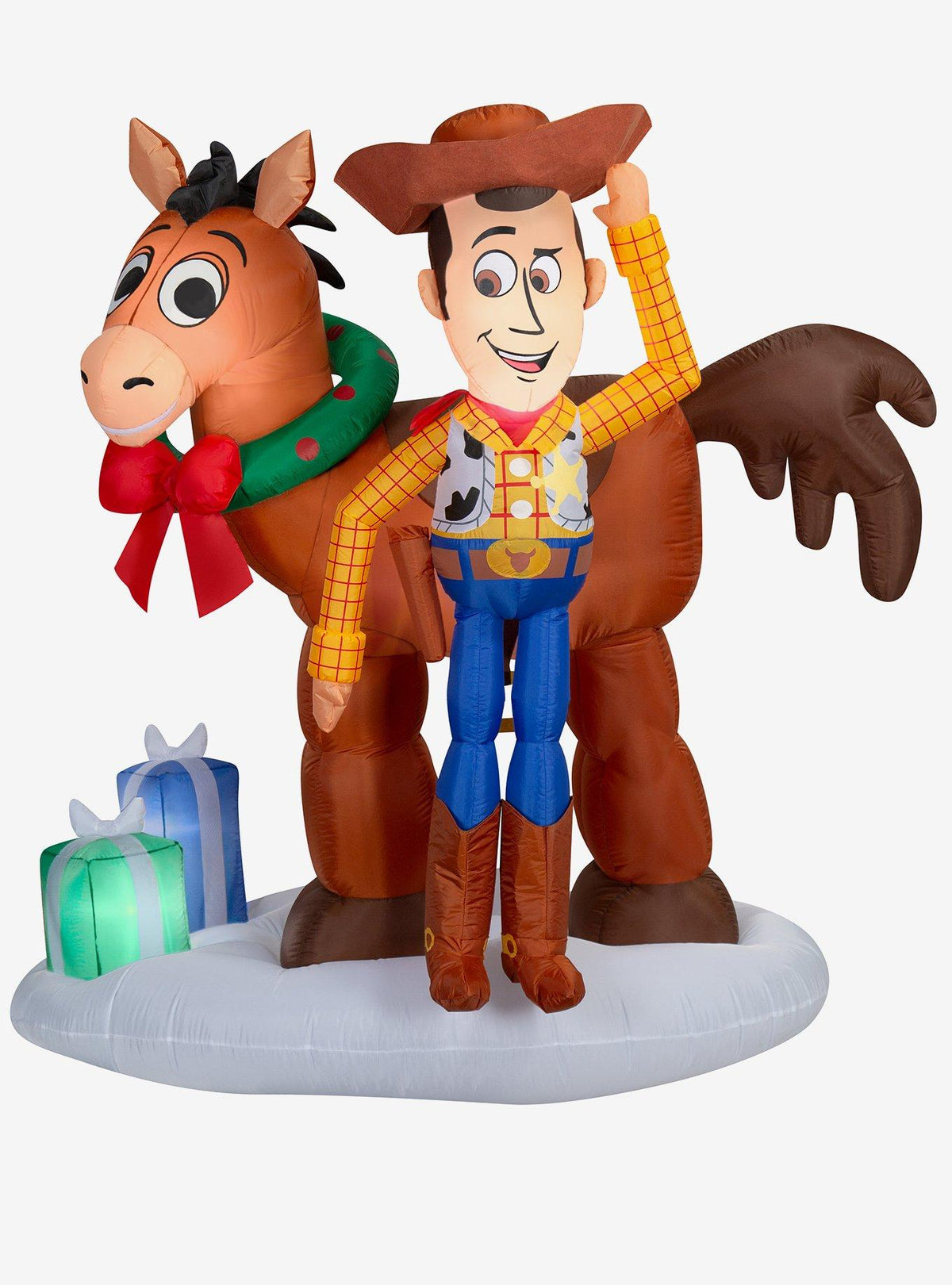 Adorno navideño inflable de Woody y Bullseye