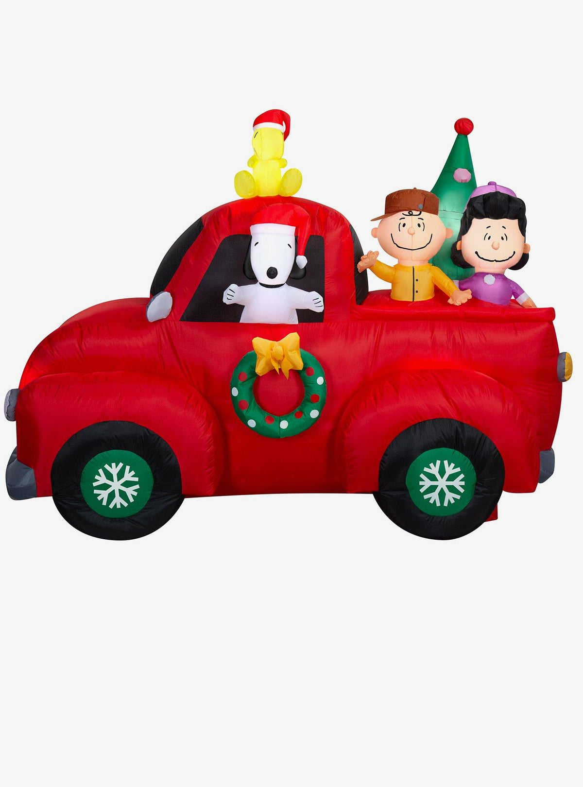 Decoración navideña inflable Peanuts: Snoopy en camioneta