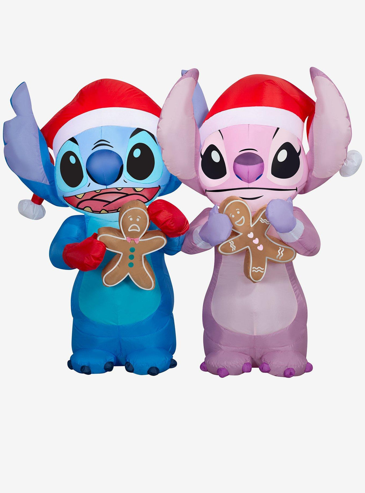 Inflable navideño con luces de Stitch y Angel
