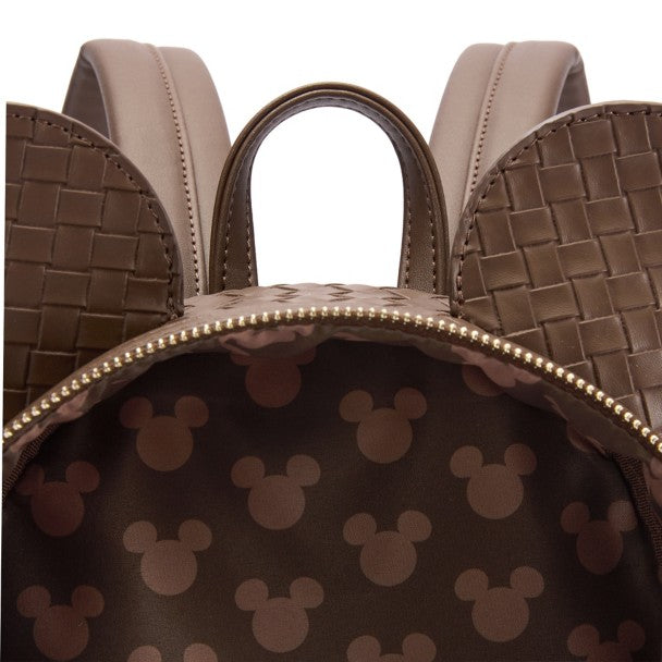 Mochila mini tejida de cuero sintético de Mickey Mouse