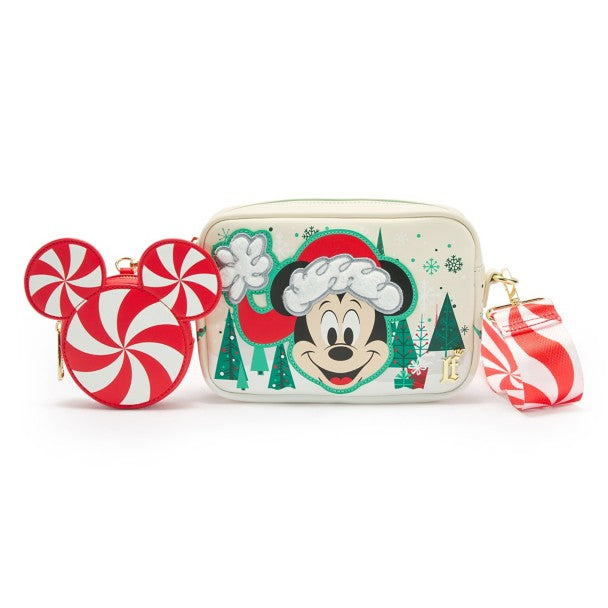 Set navideño de cartera bandolera y monedero Mickey Mouse