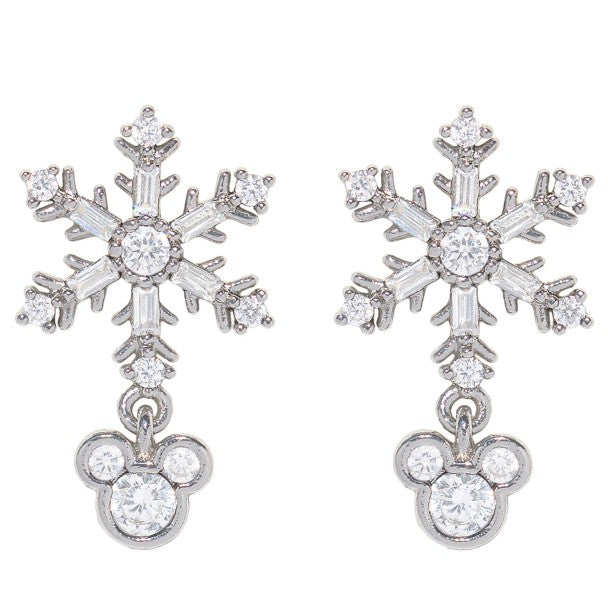 Aros colgantes de Mickey Mouse con copos de nieve