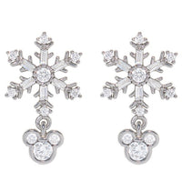 Aros colgantes de Mickey Mouse con copos de nieve