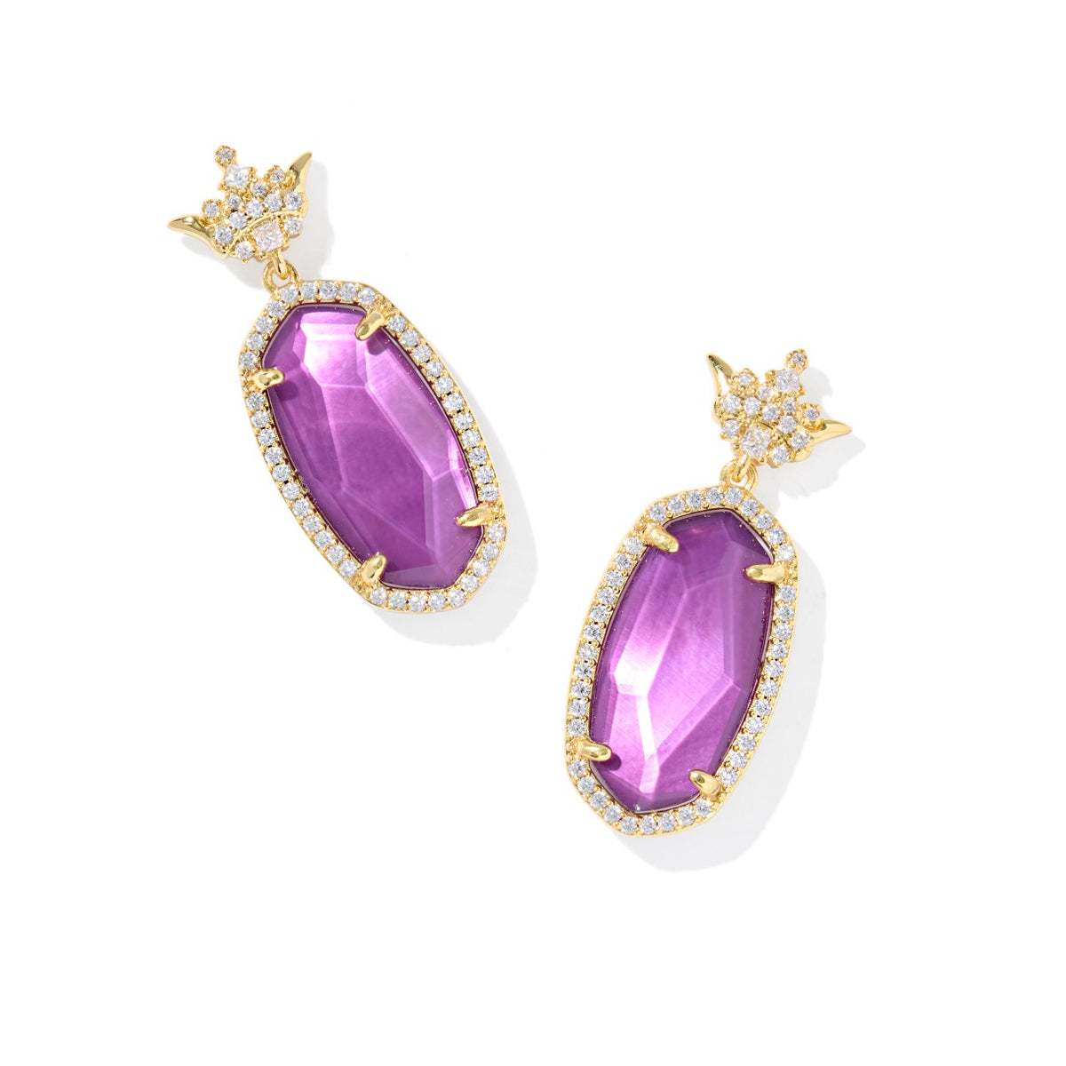 Aros colgantes Disney Princess color malva