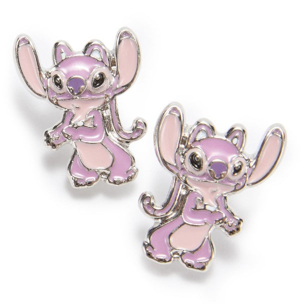 Set de aros tipo botón de Stitch y Angel