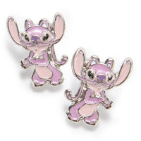 Set de aros tipo botón de Stitch y Angel
