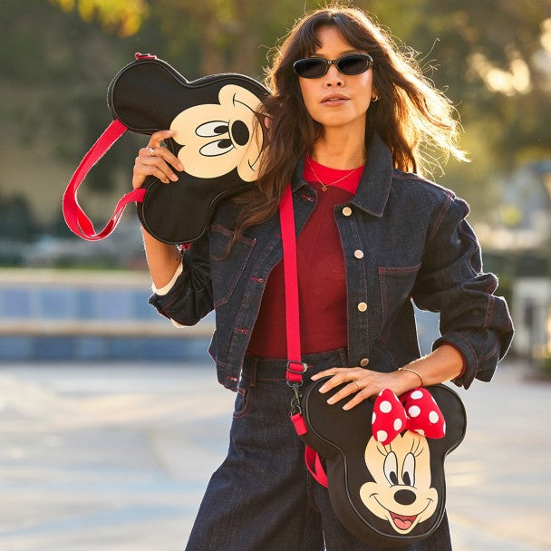 Bolso mini de lona con rostro de Minnie Mouse