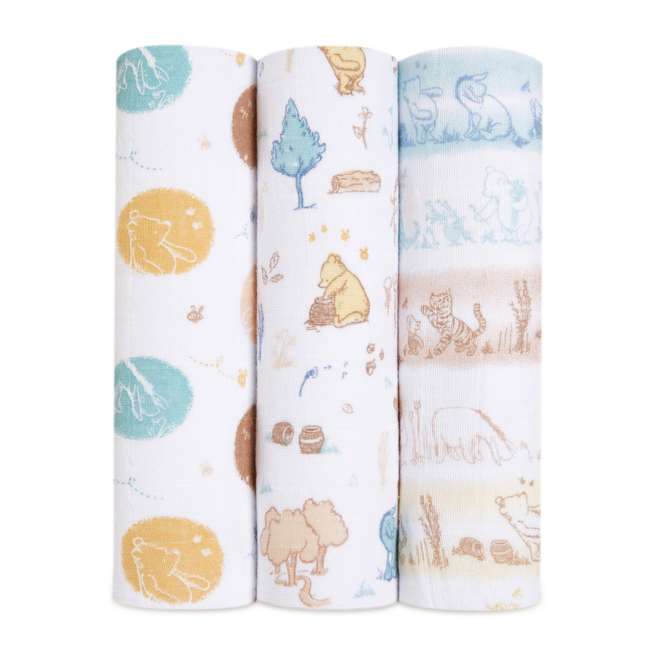 Set de 3 mantas de muselina Winnie in the Woods