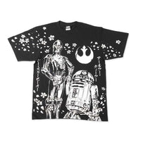 Polera Star Wars de C-3PO y R2-D2 con flores de cerezo
