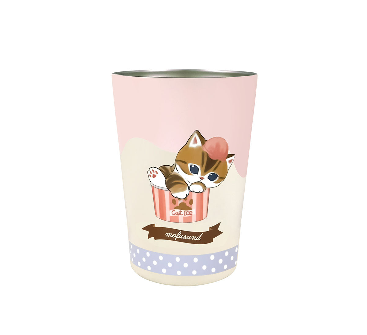 Vaso térmico 2 en 1 Mofusand, gatito con helado