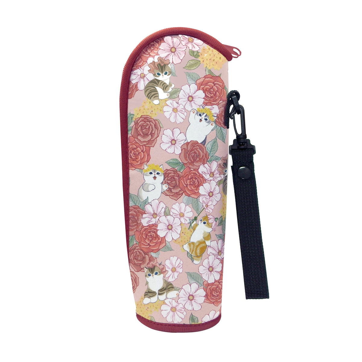 Funda para botella mofusand con diseño floral