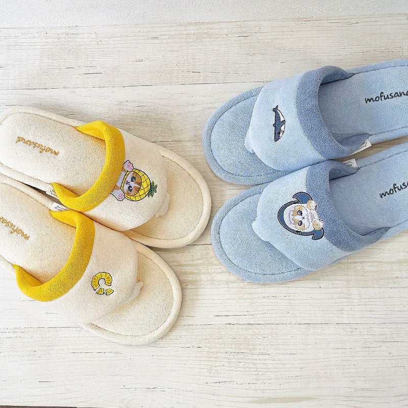 Pantuflas tipo hawaianas mofusand azules