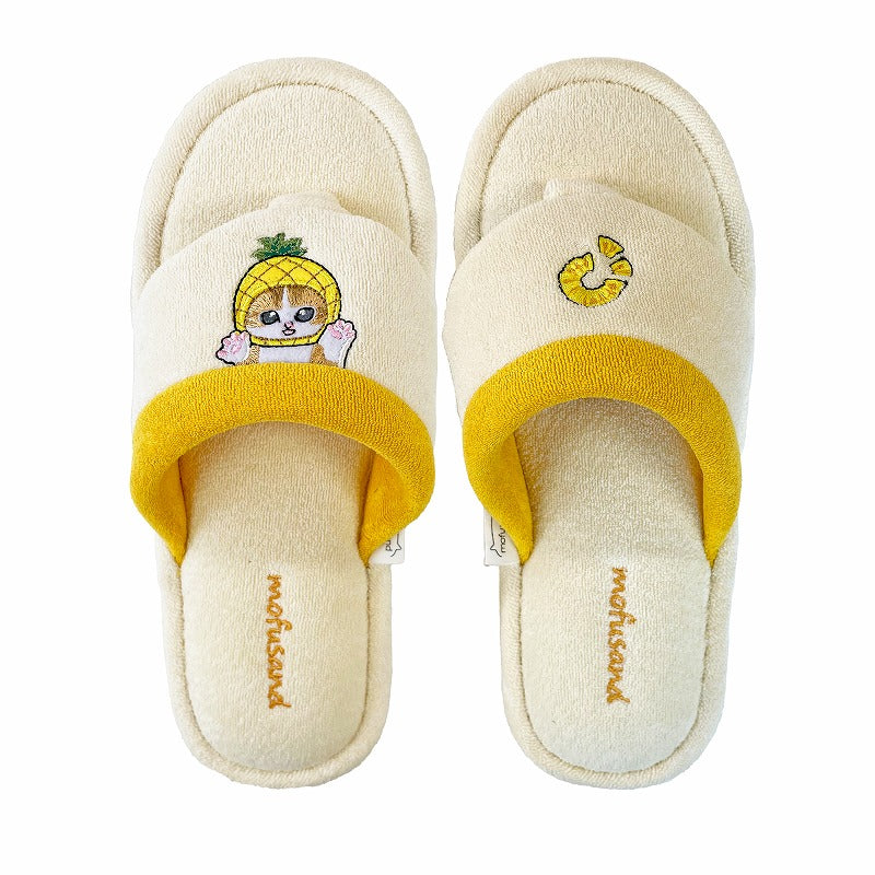Pantuflas tipo hawaianas Mofusand amarillas