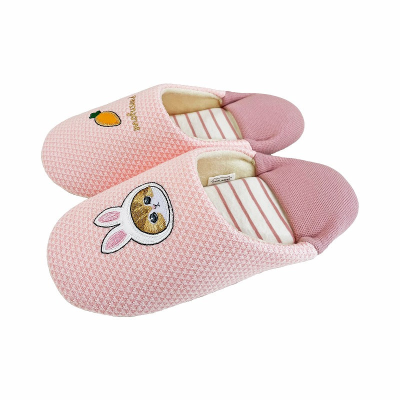 Pantuflas tipo babucha pastel mofusand rosadas