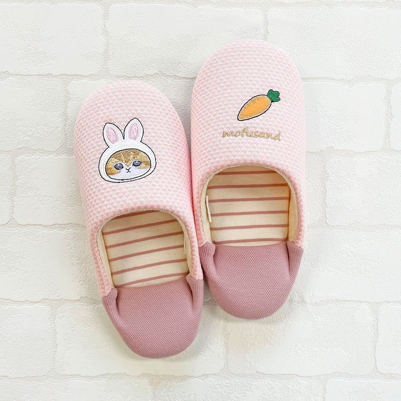 Pantuflas tipo babucha pastel mofusand rosadas