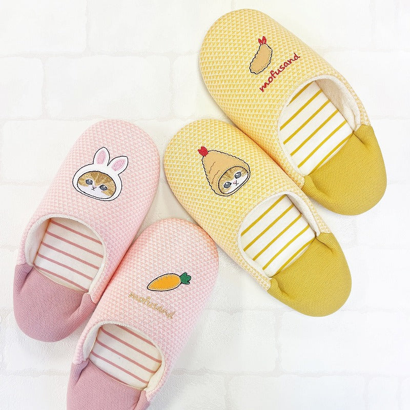 Mofusand: pantuflas babucha pastel amarillas