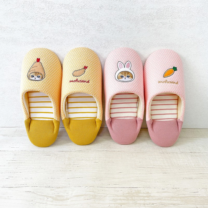 Mofusand: pantuflas babucha pastel amarillas