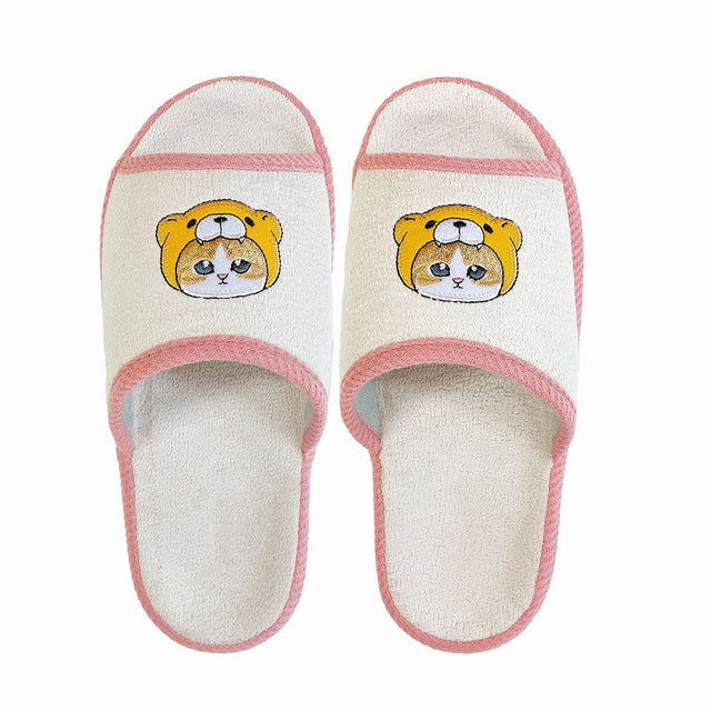 Pantuflas Mofusand de felpa marfil