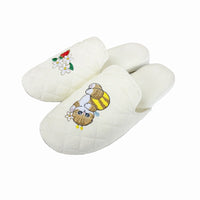 Pantuflas suaves con taco mofusand color marfil