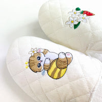 Pantuflas suaves con taco mofusand color marfil