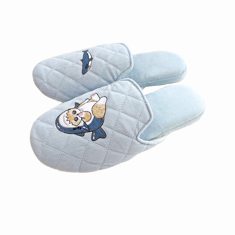 Pantuflas suaves Mofusand con taco, azules